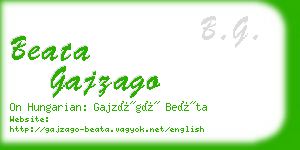 beata gajzago business card